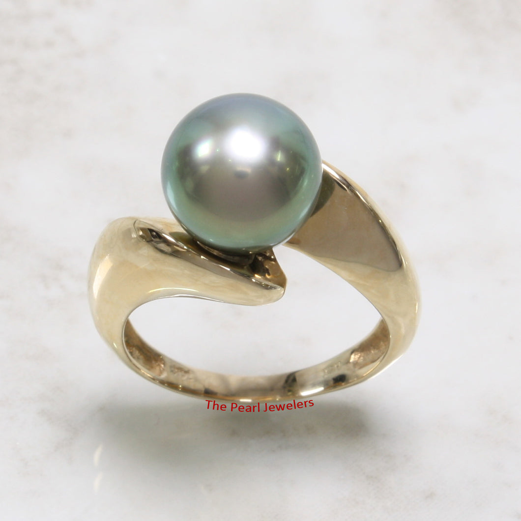 3T00022-14kt-Solid-Yellow-Gold-Green-Tone-Genuine-Tahitian-Pearl-Solitaire-Ring