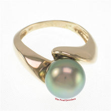 Load image into Gallery viewer, 3T00022-14kt-Solid-Yellow-Gold-Green-Tone-Genuine-Tahitian-Pearl-Solitaire-Ring