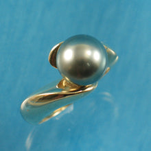 Load image into Gallery viewer, 3T00023-Genuine-Natural-Silver-Tahitian-Pearl-14kt-Solid-Yellow-Gold-Ring