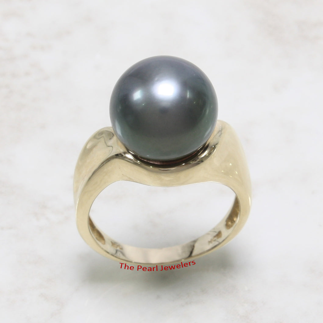 3T00031-14kt-Solid-Yellow-Gold-Genuine-Natural-Black-Tahitian-Pearl-Solitaire-Ring