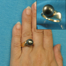 Load image into Gallery viewer, 3T00031E-14kt-Solid-Yellow-Gold-Genuine-Natural-Black-Tahitian-Pearl-Ring
