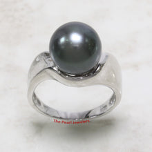 Load image into Gallery viewer, 3T00036-14Kt-White-Gold-Genuine-Natural-Black-Pearl-Sculpture-Pearl-Ring
