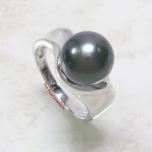 Load image into Gallery viewer, 3T00036-14Kt-White-Gold-Genuine-Natural-Black-Pearl-Sculpture-Pearl-Ring