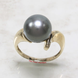 3T00061-14Kt-Yellow-Gold-Genuine-Natural-Black-Pearl-Sculpture-Pearl-Ring
