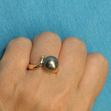 Load image into Gallery viewer, 3T00061-14Kt-Yellow-Gold-Genuine-Natural-Black-Pearl-Sculpture-Pearl-Ring