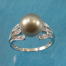 Load image into Gallery viewer, 3T00098-Genuine-Natural-Silver-Gray-Pearl-Sculpture-Pearl-Ring-14Kt-White-Gold