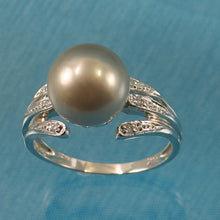 Load image into Gallery viewer, 3T00098-Genuine-Natural-Silver-Gray-Pearl-Sculpture-Pearl-Ring-14Kt-White-Gold