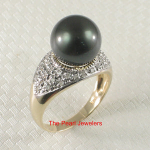 3T00131-14kt-Yellow-Gold-Genuine-Diamond-Black-Tahitian-Pearl-Traditional-Ring