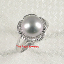 Load image into Gallery viewer, 3T98686-White-Gold-Natural-Silver-Tone-Tahitian-Pearl-Diamonds-Cocktail-Ring
