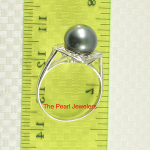 3T99966-Solid-White-Gold-Maze-Design-Genuine-Blue-Tahitian-Pearl-Ring