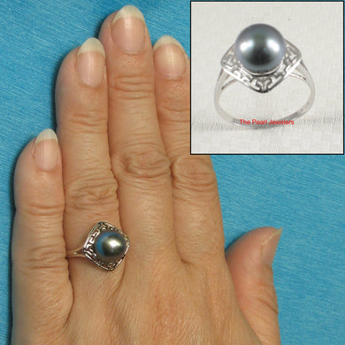 3T99966-Solid-White-Gold-Maze-Design-Genuine-Blue-Tahitian-Pearl-Ring
