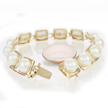 Load image into Gallery viewer, 4000080-14k-Solid-Yellow-Gold-7 ¼-Inches-Stationary-White-Cultured-Pearl-Bracelet