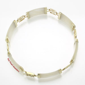 4100060-Five-Good-Luck-Partitions-Six-Mother-of-Pearl-Segments-14k-Bracelet