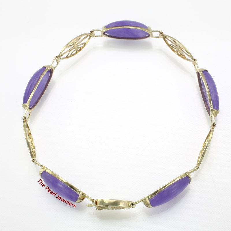 4100192-14k-Gold-Four-Partitions-of-Longevity-Symbol-Lavender-Jade-Bracelet