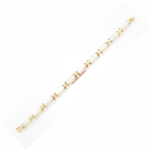 Load image into Gallery viewer, 4100220-14k-Gold-Joy-Clasp-10-segments-White-Mother-of-Pearl-Bracelet