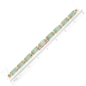4100264-14k-Y/G-Oriental-Clasp-9-Segments-Apple-Green-Jade-Bracelet