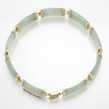 Load image into Gallery viewer, 4100264-14k-Y/G-Oriental-Clasp-9-Segments-Apple-Green-Jade-Bracelet