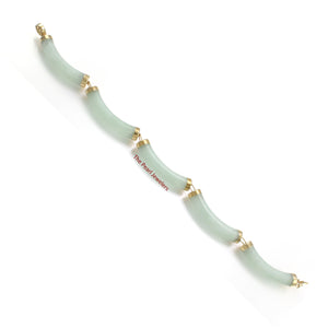 4100274-14k-Y/G-Oriental-Design-Clasp-5-Segments-Apple-Green-Jade-Bracelet