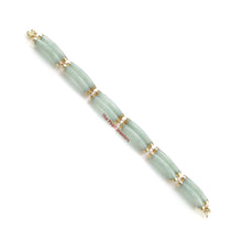 Load image into Gallery viewer, 4109916-6-Segments-of-Double-Curved-Tube-Celadon-Green-Jade-14k-Y/G -Bracelet