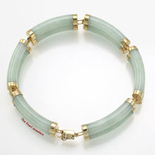 Load image into Gallery viewer, 4109916-6-Segments-of-Double-Curved-Tube-Celadon-Green-Jade-14k-Y/G -Bracelet