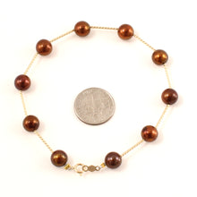 Load image into Gallery viewer, 4500133-Chocolate-Pearl-14k-Tubes-Bracelet-Fit-Your-Personal-Style