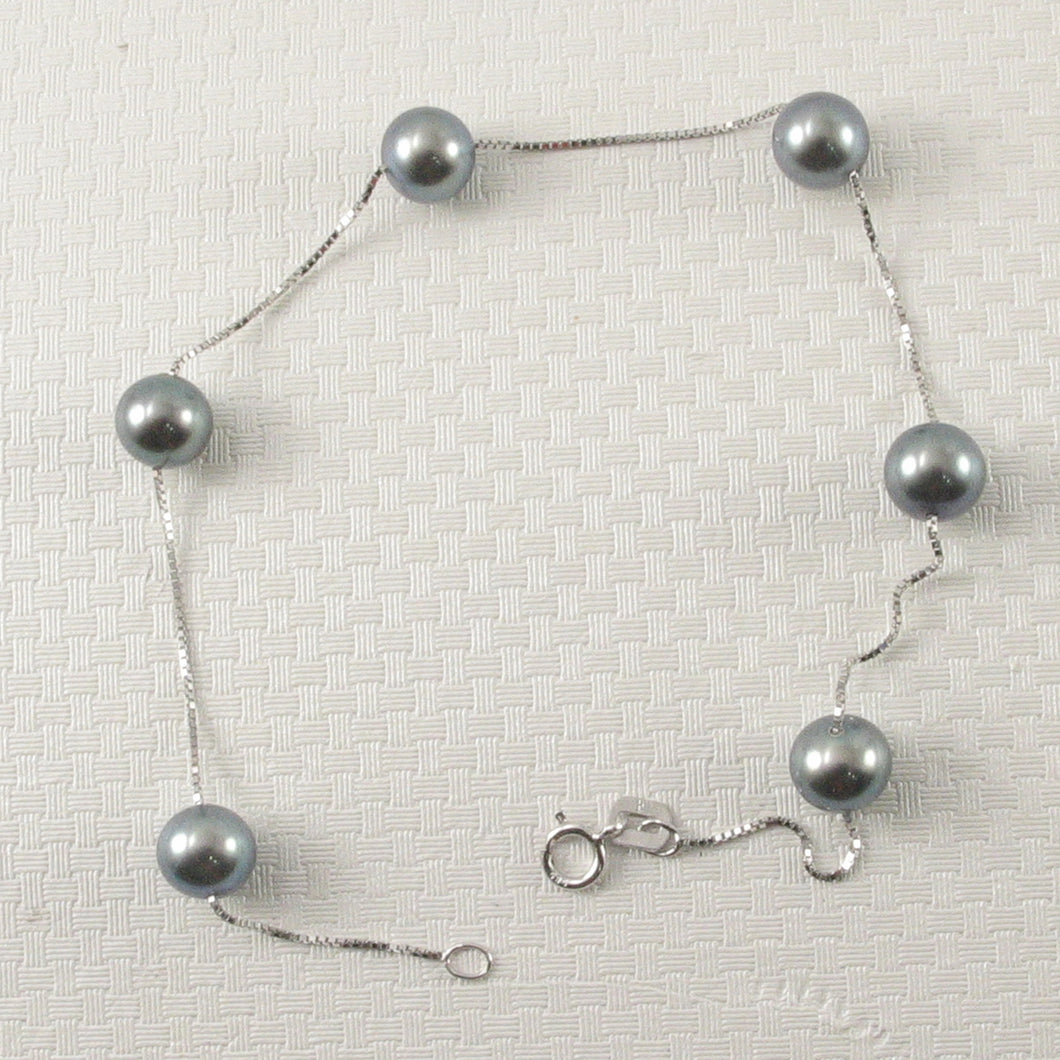 4500146-14k-White-Gold-Grey-Cultured-Pearl-Handcrafted-Tin-Cup-Bracelet