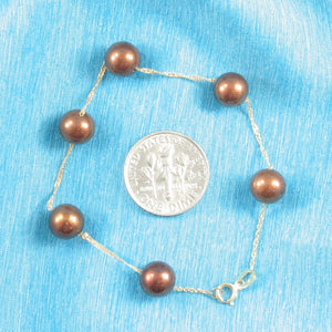 4501173-14k-Yellow-Gold-Chocolate-Cultured-Pearl-Handcrafted-Tin-Cup-Bracelet