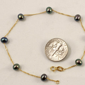 4502171-14k-YG-Mini-Black-Cultured-Pearl-Handcrafted-Tin-Cup-Bracelet