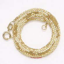 Load image into Gallery viewer, 580027-14k-Solid-Yellow-Gold-Square-Wheat-Style-Chain-Necklace