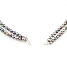 Load image into Gallery viewer, 600107-035-Pearl-Double-Strand-Necklace-14k-White-Gold-Clasp