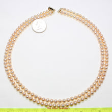 Load image into Gallery viewer, 600191-412-Romantic-Pink-Cultured-Pearl-Double-Lanes-Necklace-14k-YG-Clasp