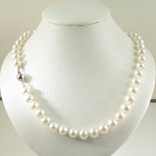 Load image into Gallery viewer, 600248S24-Beautiful-White-Pearl-Hand-Knot-Necklace-925-Silver-Clasp