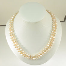 Load image into Gallery viewer, 600559A412-Romantic-Peach-Pearl-Double-Lanes-Necklace-14k-Y/G-2-Rows-Clasp