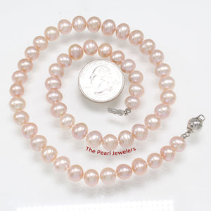 600569S24-Silver-925-Clasps-Natural-Pink-Pearl-Knot-Pearl-Necklaces