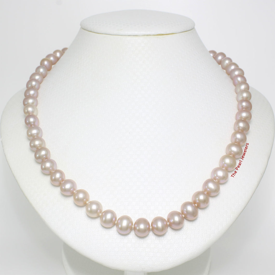 600569S24-Silver-925-Clasps-Natural-Pink-Pearl-Knot-Pearl-Necklaces