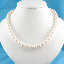 Load image into Gallery viewer, 600718-34-Beautiful-White-Pearl-Hand-Knot-Necklace-14k-Yellow-Gold-Clasps
