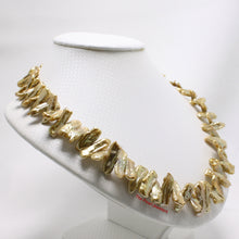 Load image into Gallery viewer, 615845G24-Simple-Yet-Elegant-Golden-Biwa-Pearl-Necklace