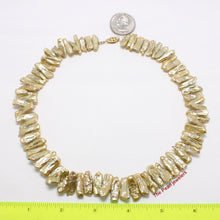 Load image into Gallery viewer, 615845G24-Simple-Yet-Elegant-Golden-Biwa-Pearl-Necklace