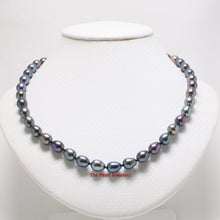 Load image into Gallery viewer, 620401A35-7-8mm-Black-Cultured-Pearl-Necklace-with-14kt-White-Gold