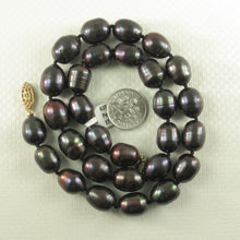 Load image into Gallery viewer, 620441G24-Football-Shaped-Black-Freshwater-Pearl-Knot-Necklace