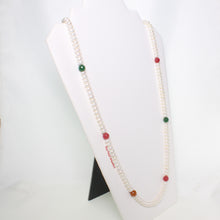 Load image into Gallery viewer, 6405042-Multicolor-Quartz-Roundel-White-Freshwater-Pearl-Endless-Necklace