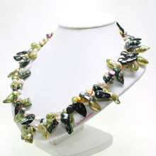 Load image into Gallery viewer, 649715S31C-Baroque Multi-color-Green-Pearl-Twist-Two-in-One-Necklace