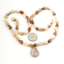 Load image into Gallery viewer, 650085G66-Drop-Shaped-Natural-Multi-Color-Agate-Necklace