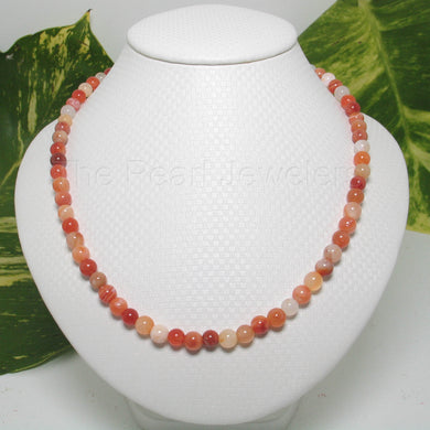 650136G26-Multi-Color-Red-Agate-Bead-Strand-Necklace