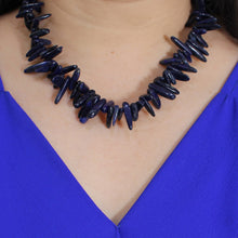 Load image into Gallery viewer, 650853G41-Tube-Chip-Blue-Lapis-Jumbo-Spring-Ring-Clasp-Necklace