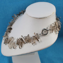 Load image into Gallery viewer, 650854G41-Tube-Chip-Smoke-Quartz-Jumbo-Spring-Ring-Clasp-Necklace