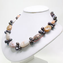 Load image into Gallery viewer, 696025S23B-Baroque-Agate-Black-Freshwater-Pearl-Handcrafted-Necklace