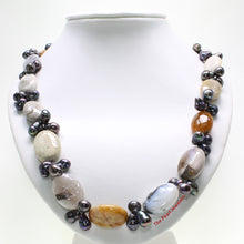 Load image into Gallery viewer, 696025S23B-Baroque-Agate-Black-Freshwater-Pearl-Handcrafted-Necklace