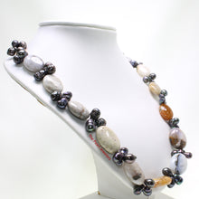 Load image into Gallery viewer, 696025S23B-Baroque-Agate-Black-Freshwater-Pearl-Handcrafted-Necklace