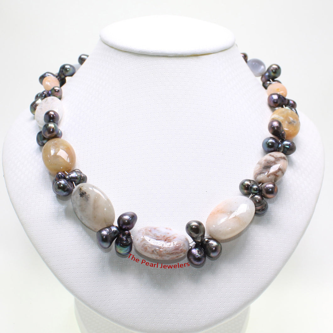 696025S23B-Baroque-Agate-Black-Freshwater-Pearl-Handcrafted-Necklace